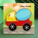 Дерев&rsquo;яний пазл для дітей Бетономішалка Clay truck 15&times;15 см розвиваюча іграшка будівельна машина дитячий пазл сортер 199 фото 2