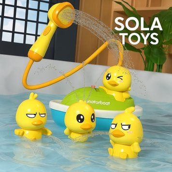 Іграшка для ванни &ldquo;Качечка з душем&rdquo; (Duckling Electric Shower) Іграшка для купання каченята з душем і моторним човном | Водна ігра 12 фото