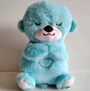 М&rsquo;яка іграшка &ldquo;Видра з сердечком&rdquo; | Плюшевий нічник із мелодією | SOLA TOYS Блакитний 124 фото