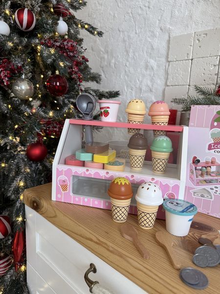 Дерев&rsquo;яний набір морозива Ice Cream Counter &bull; Ігровий прилавок з ріжками, ескімо, кульками та аксесуарами &bull; Дитяча дерев&rsquo;яна мороз 133 фото