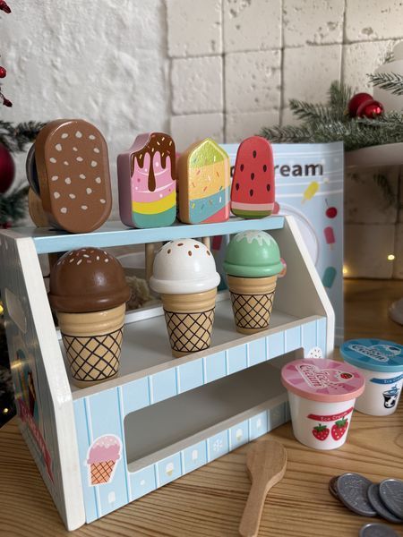 Дерев&rsquo;яний набір морозива Ice Cream Counter &bull; Ігровий прилавок з ріжками, ескімо, кульками та аксесуарами 131 фото
