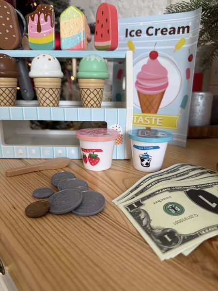 Дерев&rsquo;яний набір морозива Ice Cream Counter &bull; Ігровий прилавок з ріжками, ескімо, кульками та аксесуарами 131 фото
