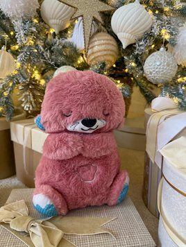М&rsquo;яка іграшка &ldquo;Видра з сердечком&rdquo; | Плюшевий нічник із мелодією | SOLA TOYS 122 фото